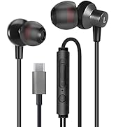 MAS CARNEY TI3 Wired USB Type C Headphones, USB C Earbuds, in-Ear Earphones with Microphone for S...