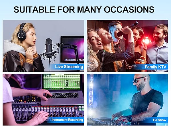 audio mixer sound digital DJ 4 channel mixer board mixing console bluetooth stereo audio interface