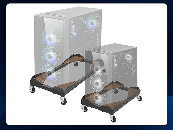 metal pc cart open frame design