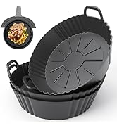 PINTAUR 3 Pack Air Fryer Silicone Liners for 3.8-5L, Reusable Air Fryer Accessories Food Grade Si...