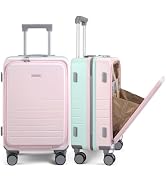 LOVEVOOK Hard Shell Carry On Luggage 22x14x9 Airline Approved,22 Inch Cute Carry On Suitcase with...