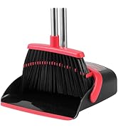 Broom and Dustpan Set, Brooms for Sweeping Indoor 52-in Adjustable Handle Broom Dustpan Combo Set...