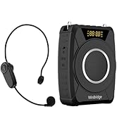 Powerful Portable Voice Amplifier with Bluetooth5.0, Recording and UHF Wireless Microphone Headse...