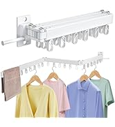 ZOFGENOW Clothes Drying Rack Wall Mounted Foldable, Retractable &amp; Collapsible(Tri-Fold) Space-Sav...