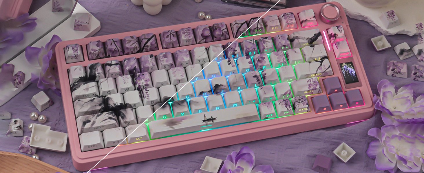 Wisteria Purple Shine Through Keycaps