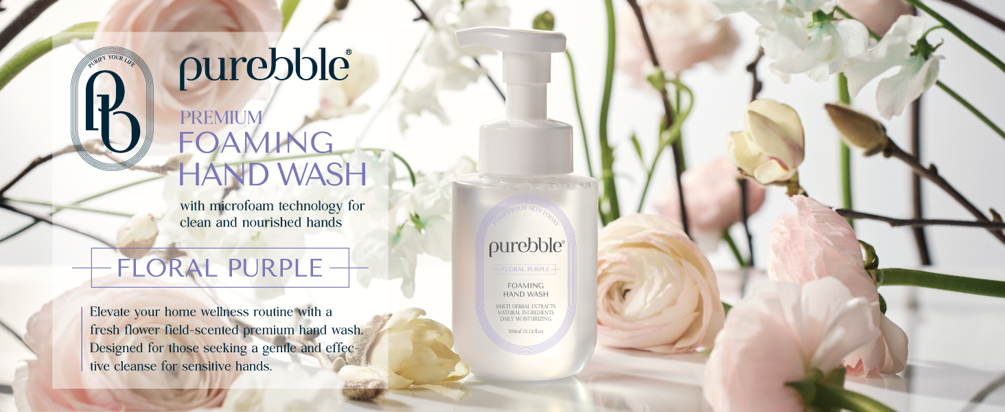 Floral Purple Hand Wash with botanical ingredients, safe for skin and non stripping
