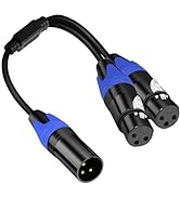 Yumiwoow 1 Male to 2 Female XLR Y Splitter Micrphone Cable, 3pin XLR Female to Dual XLR Male Y-Sp...