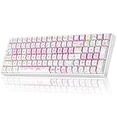 ZORNHER ZH100 Wireless Cat Mechanical Keyboard,98% Pink Cute Creamy Keyboard with Number Pad, Meo...