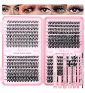 Lash Clusters Kit, 640 Pcs Eyelashes Clusters Extensions Kit 9-16mm Individual Lashes D Curl Fluf...