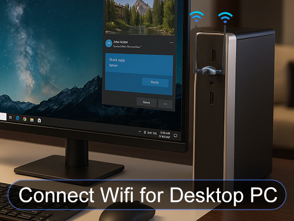 WiFi Adapter for Desktop PC Wireless 1300Mbps USB Network Dongle with 5dBi High Gain Dual Antennas