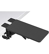 BONTEC Ergonomics Desk Extender Tray, 11.8"x 5.9" Table Mount Arm Wrist Rest Shelf, 90° Foldable ...
