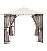 MASTERCANOPY Patio Gazebo Mosquito Netting Screen Walls ONLY (10x10, Beige)