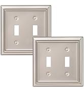 DEWENWILS Double Toggle Wall Plates, Satin Nickel Metal Outlet Covers, 4.92
