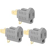 (3 Pack) 3-Prong to 2-Prong Adapter Polarized Grounding Converter 3 Pin to 2 Pin Power for Wall O...