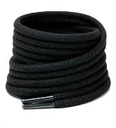 Handshop 2 pairs round cotton shoe laces for sneakers, 4 mm anti-slip round laces for athletic sh...
