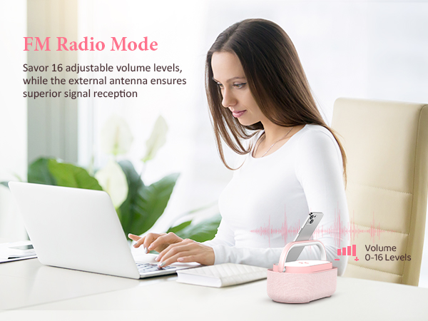 Alarm Clock with FM Radio, USB Charging Port, 0-100% Dimmer, Dual Alarms, HD LED Display SPEAKER