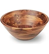 AIDEA Acacia Wood Serving Bowl for Fruits or Salads, 11" Diameter x 4.5" Height, Single Salad Bowl