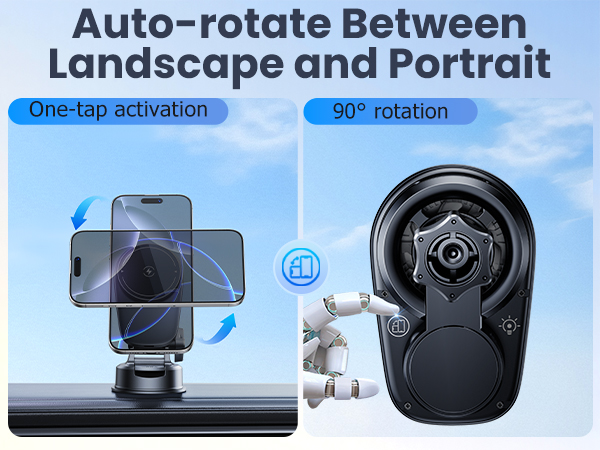 The latest car mount magsafe charger with an auto-rotation sensor design