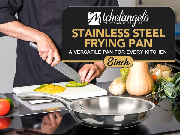 Stainless Steel Frying Pan 8 inch
