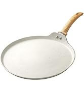 Innerwell 11 inch Nonstick Crepe Pan, Granite Coating Flat Skillet Dosa Tawa Tortilla Pan, White ...