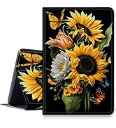 Sunflowers Butterfly Case Compatible with Fire HD 10 10.1-Inch Tablet (7th Generation and ...