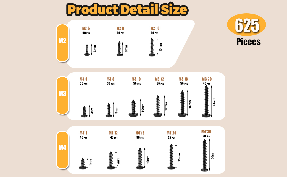 14 Size Small Self Tapping Screws