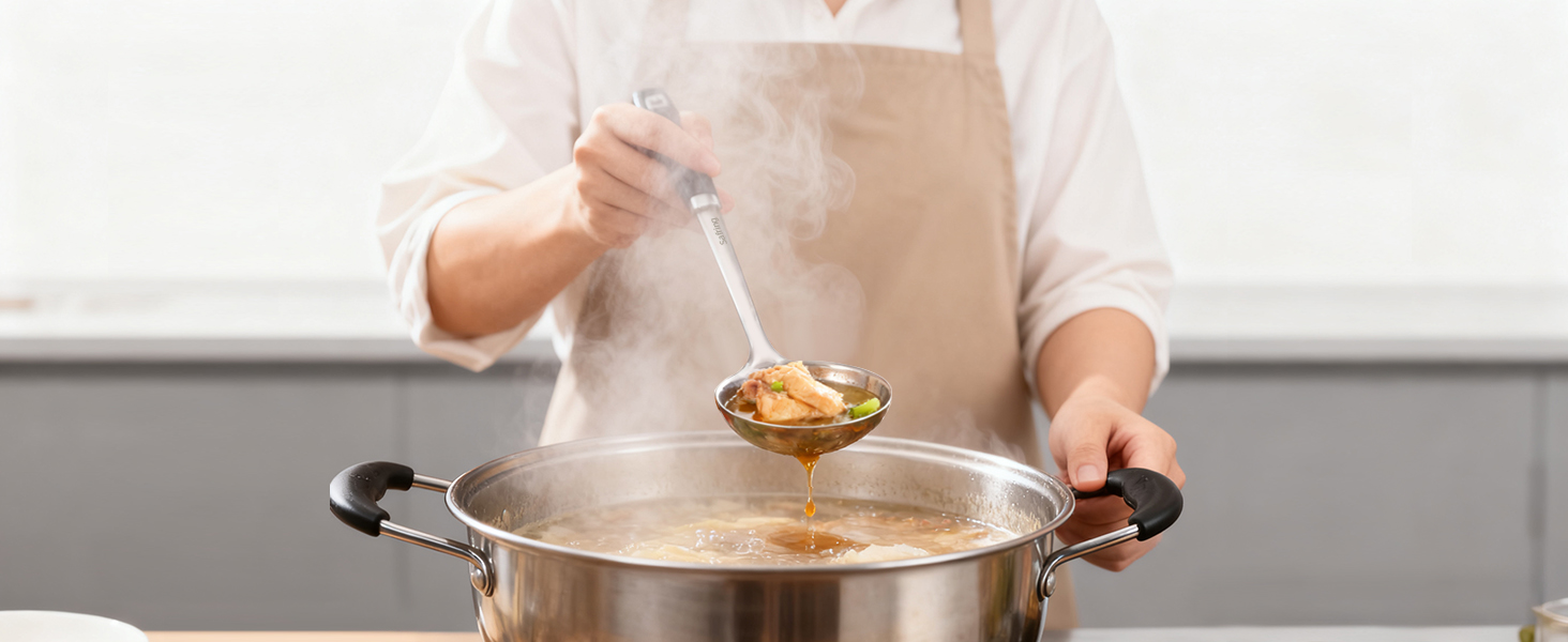 Stainless Steel Soup Ladle and Spaghetti Spoon Set