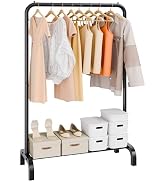 VEVOR Clothes Rack, Heavy Duty Clothing Garment Rack with Hanging Rod and Bottom Storage Area, Cl...