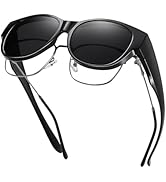 GEGURI Fit Over Glasses Polarized Sunglasses for Women &amp; Men, Stylish Cat Eye Design Sun Glasses ...