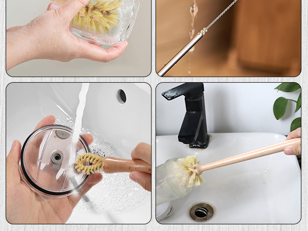 natural bottle brush set