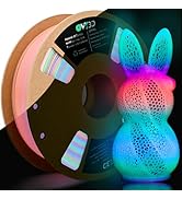 OVV3D Glow in The Dark Filament, Rainbow Glow PLA Filament 1.75mm +/- 0.02mm for 3D Printing, Mul...