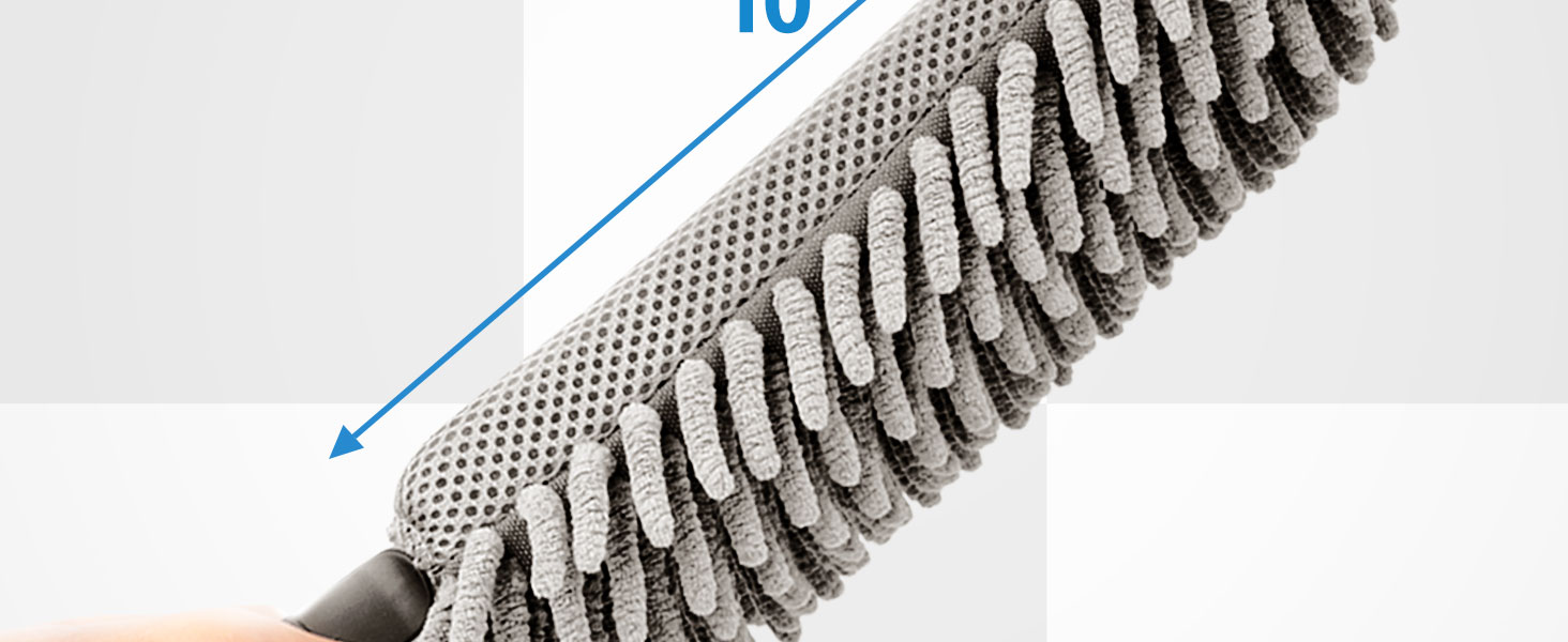 Car interior cleaning brush with soft microfiber strands and ergonomic handle