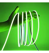 MALIIGAZA 5mm Green 12V COB LED Light Strip, High Bright Ultra Thin Green LED Tape, Dimmable Flex...