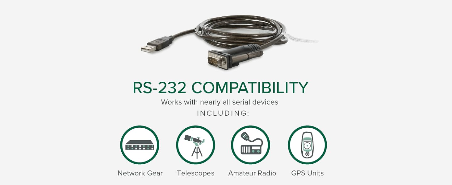 USB to DB9 serial adapter enables seamless plug play connection to legacy serial devices