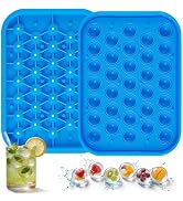 Sidosir 1Pack Silicone Round Ice Cube Tray Mold, 33-Cavity Round Ice Molds with Lid for Circular ...