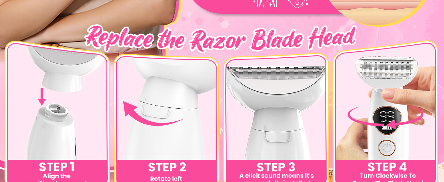 5-in-1 Bikini Trimmer for Women, Lady Electric Razor Shaver Facial &amp;amp;amp; Pubic Hair Trimmer