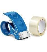 Heavy Duty Packing Tape with Dispenser – 2-Inch Wide Tape Dispenser with Adjustable Brake
