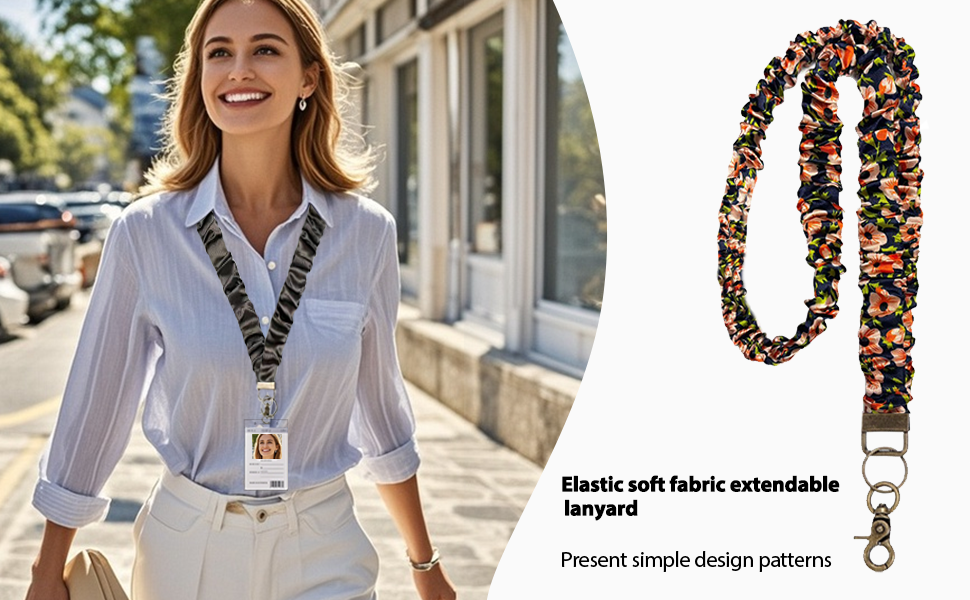 lanyards for id badges for women cute scrunchie lanyard
