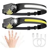 Lepro LED Headlamp Rechargeable - Super Bright Head lamp with Motion Sensor, 230° Wide Beam &amp; Adj...