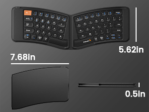 Ergonomic Split Bluetooth Foldable Keyboard multi-device - Black A+ content page (4)