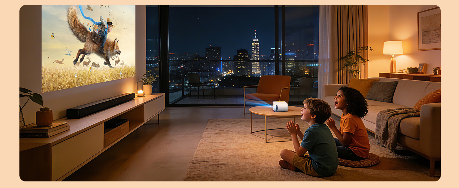 Mini Projector for Kids' Cartoon Watching in Living Room Home Theater