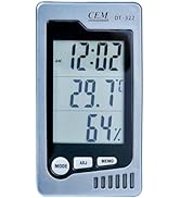 CEM Indoor Digital Thermometer & Hygrometer with Temperature and Humidity Gauge and time (DT-322)...