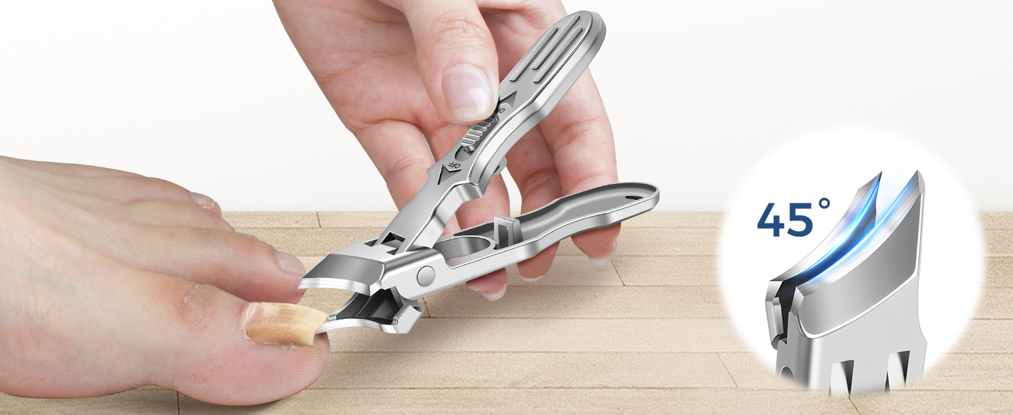 Nail Clippers for Men Thick Ingrown Nails with Wide Jaw