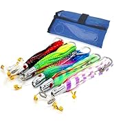 Set of 5 Colors Trolling Lures Saltwater Fishing Lures for Tuna Marlin Mahi Dolphin Durado Wahoo ...
