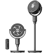 PELONIS Pedestal Fan, Air Circulator, 22ft/s, OmniFlow (135°+90°Auto Oscillation), 23 dB Quiet Fl...