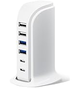 USB Charger, Charging Station for Multiple Devices 45W, Fast Charging Blocks with Dual Type C Por...