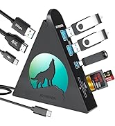 Vertical USB C Hub, 8-in-1 USB-C HDMI Hub with 4K, 100W Power Delivery, 5Gbps 3 USB-A Data Ports,...