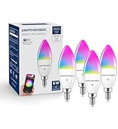 Lightinginside Smart Candelabra LED Bulbs 60 Watt Equivalent, 6W 500lm, E12 LED Bulb Compatible w...