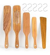 Wood Spurtle Spatula Set, Spurtles Kitchen Tools Wood, Natural Acacia Wooden Kitchen Utensils Set...
