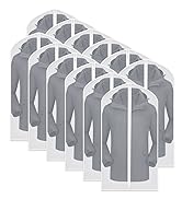 Garment Bags for Hanging Clothes Breathable Suit Bag (Set of 12) Covers with Zip PEVA Clothes 